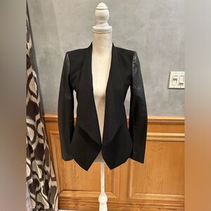 BCBGMaxazria women’s blazer with leather sleeves size XS
